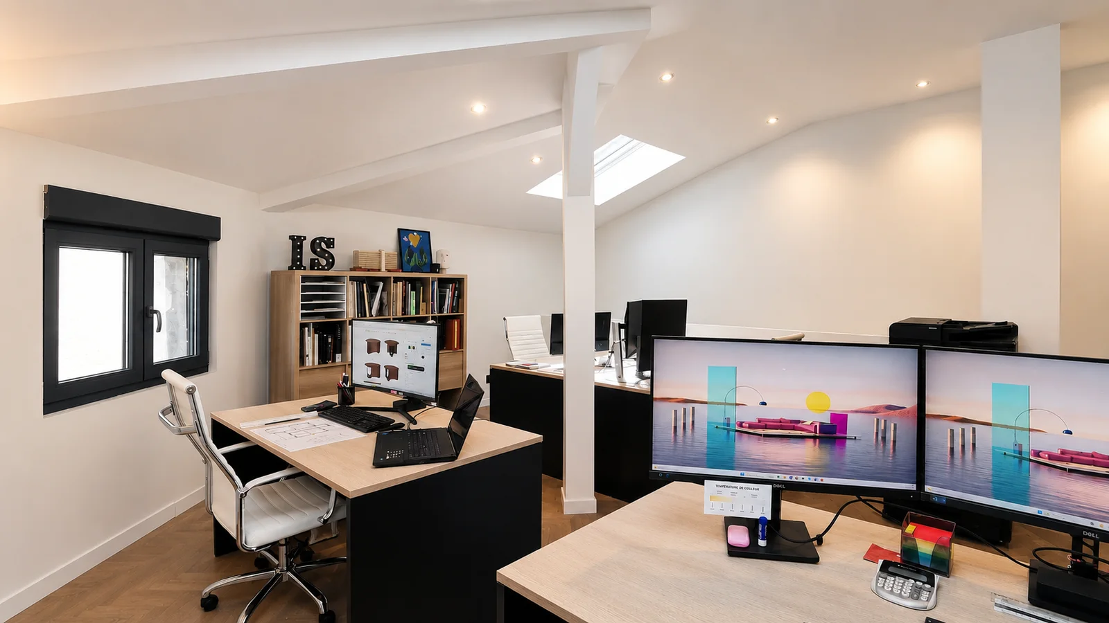 Bureaux à l'étage de l'agence EM Architecture Évènementielle