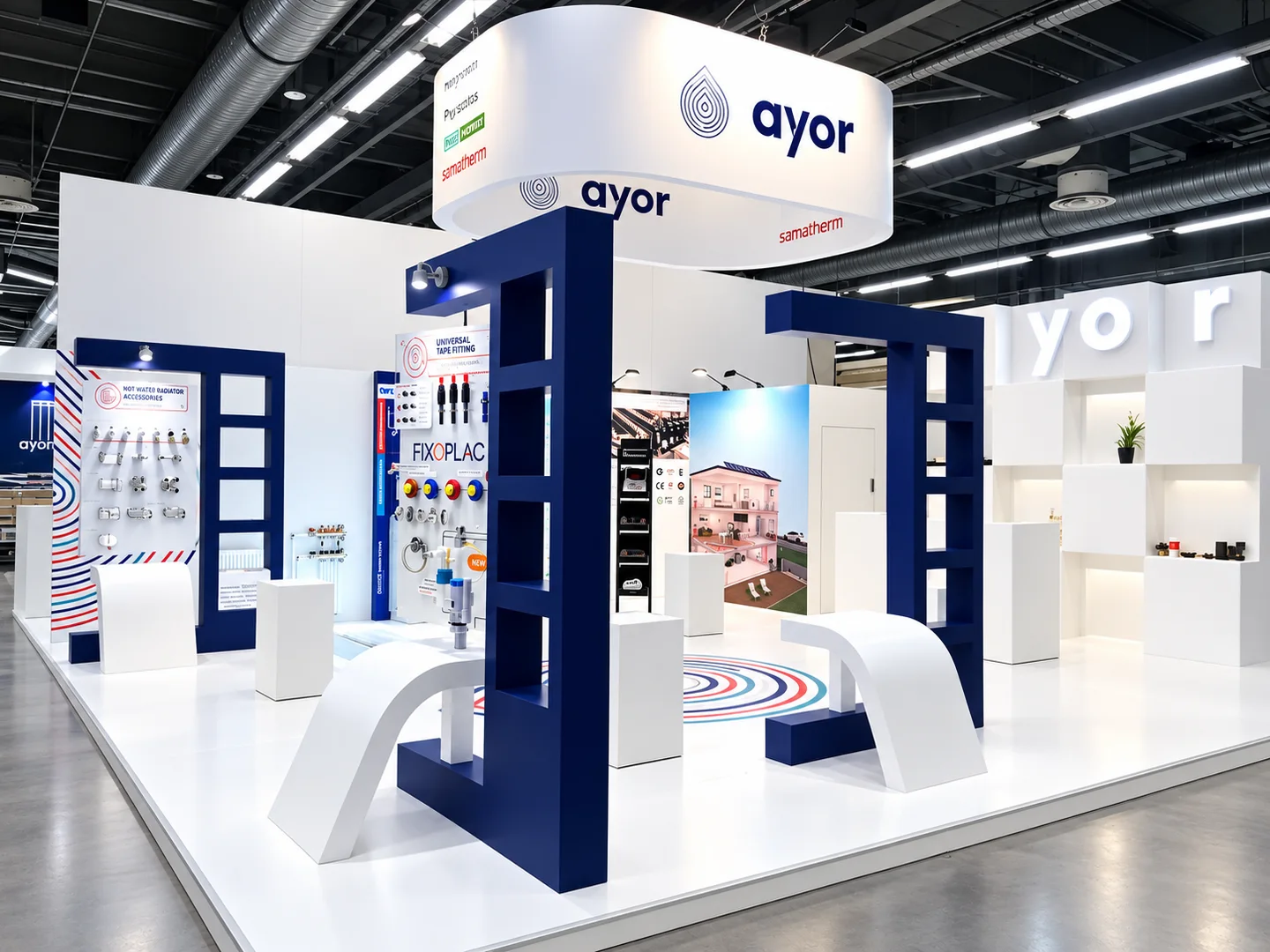 Stand sur-mesure Ayor salon professionnel B2B Francfort bleu marine
