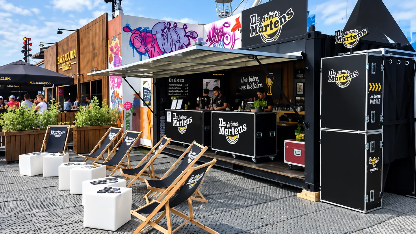 Stand sur-mesure Dr Martens Hellfest conçu par EM Architecture Évènementielle