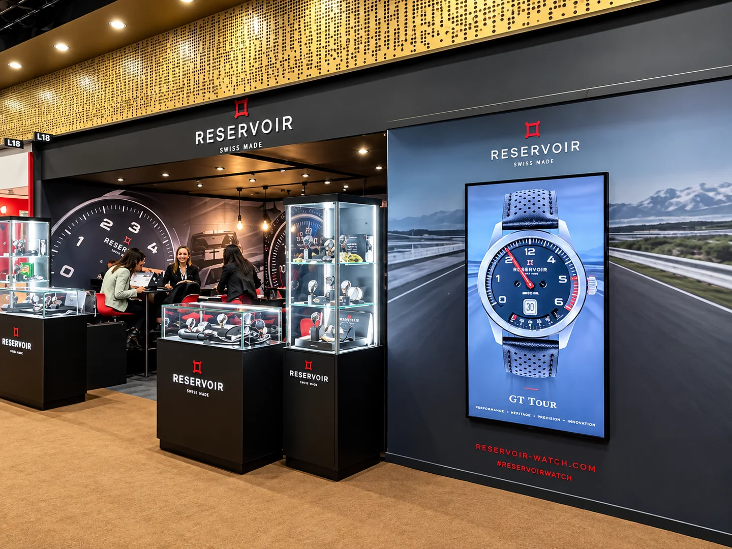 Stand sur-mesure Reservoir Watch Bâle horlogerie premium