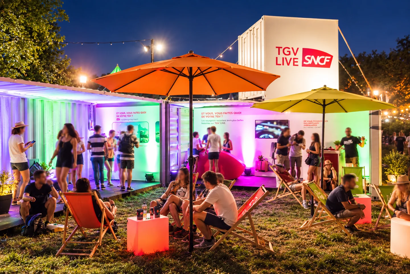 Espace événementiel SNCF festival container itinérant à Belfort